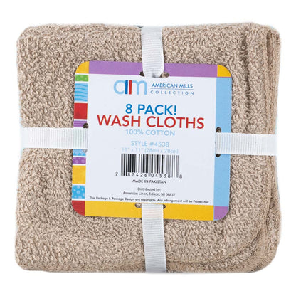Toalla de Cara American Mills Collection 11" x 11" de 8 Piezas - Surtido