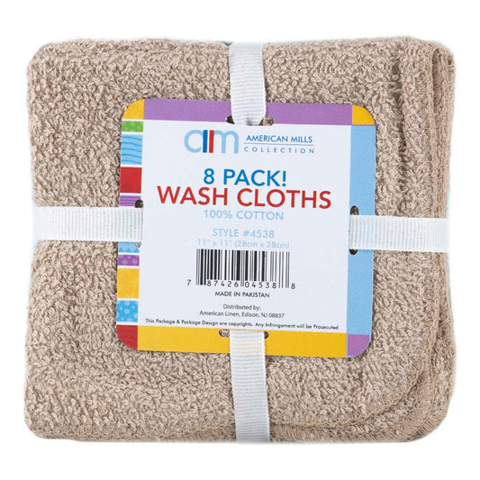 Toalla de Cara American Mills Collection 11" x 11" de 8 Piezas - Surtido