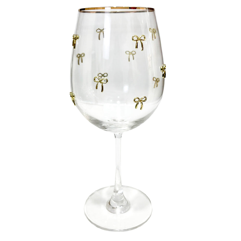 Copa de vidrio Clear Home Elegance de 23 cm con detalles dorados.