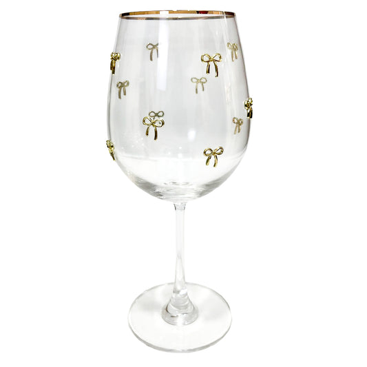 Copa de vidrio Clear Home Elegance de 23 cm con detalles dorados.