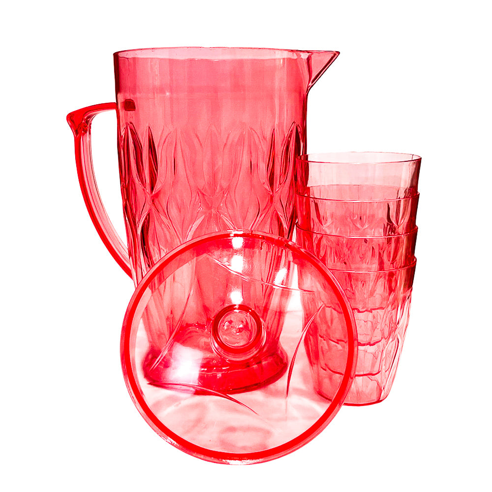 Jarra acrílica Home Elegance con 4 vasos.