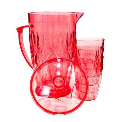 Jarra acrílica Home Elegance con 4 vasos.