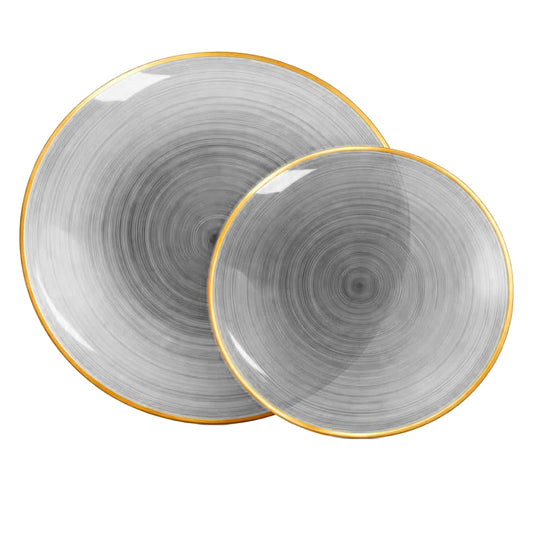 Platos reutilizables Charcoal de 32 piezas Lillian