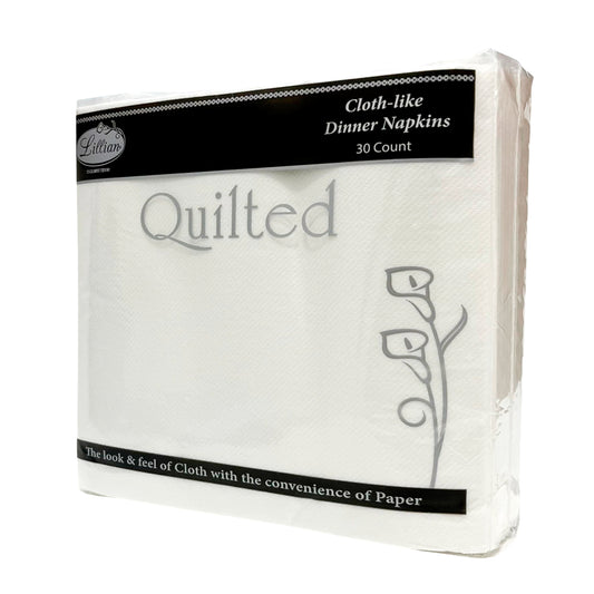 Servilletas Reutilizables Lillian - 30 Piezas - Quilted Blancas 15.5" x 16"