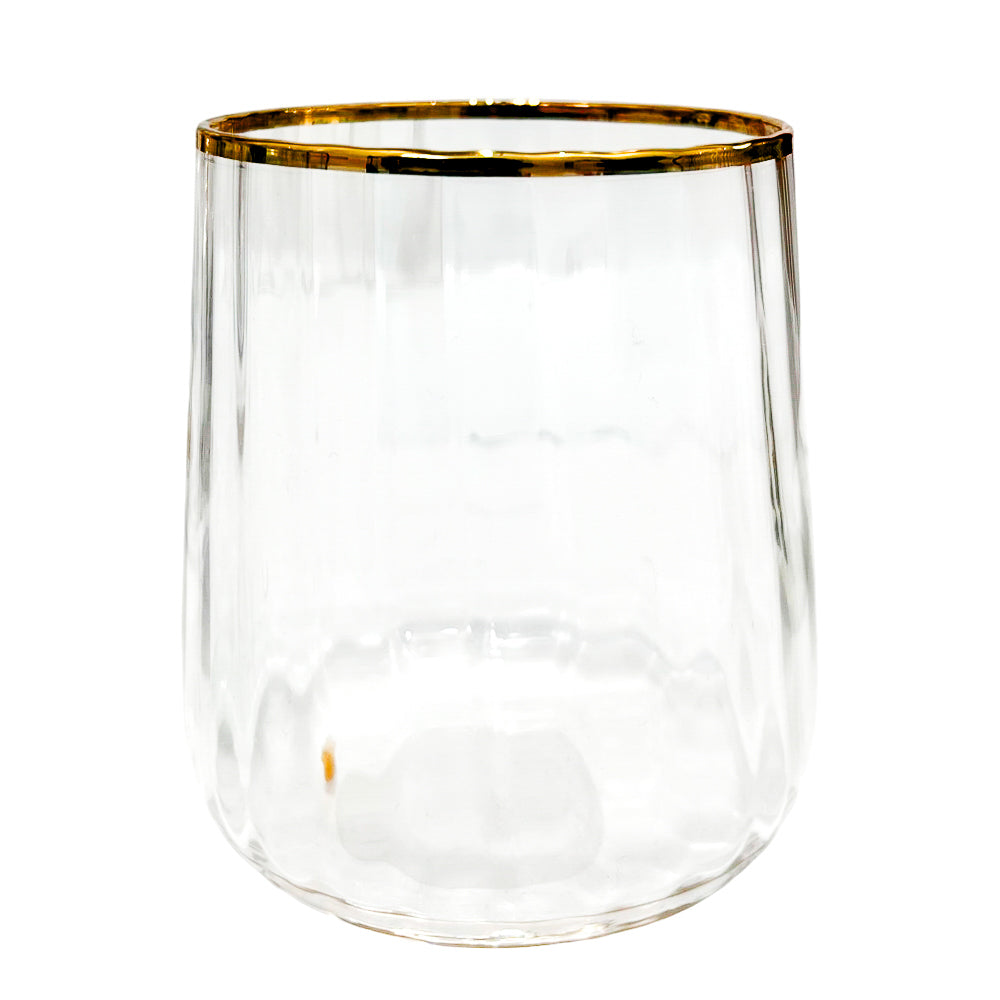 Vaso Kennedy Home 16Oz Vidrio - Clear - Borde Dorado