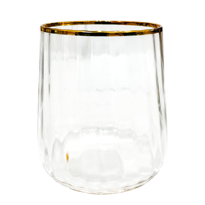 Vaso Kennedy Home 16Oz Vidrio - Clear - Borde Dorado
