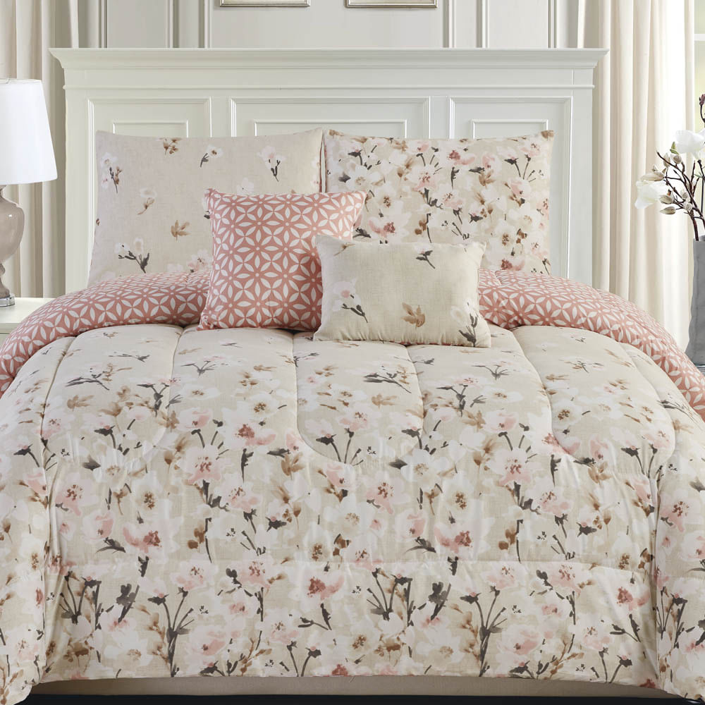 Comforter Home Accents Estampado Floral de 5 Piezas - King