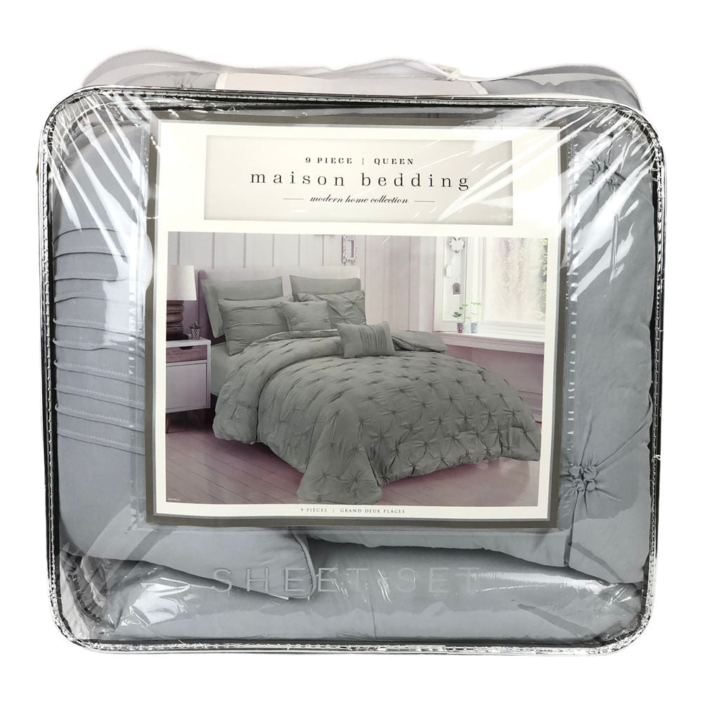 Comforter Crest Home Monica Gris Claro - Queen