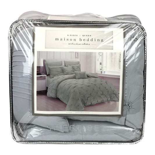 Comforter Crest Home Monica Gris Claro - Queen
