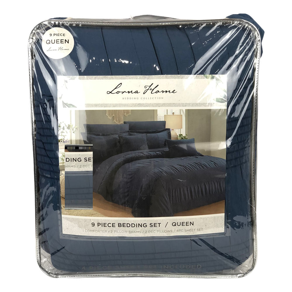 Comforter Crest Home Lorna Azul Marino - Queen