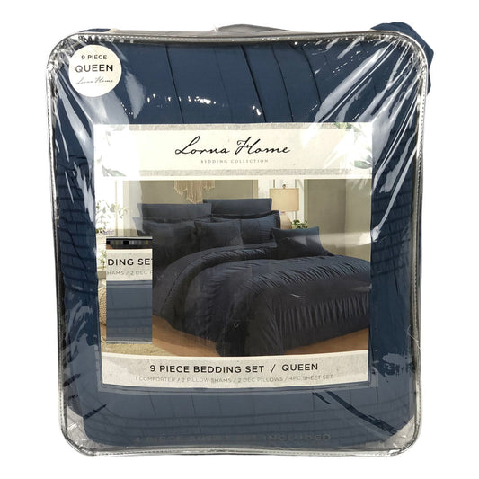 Comforter Crest Home Lorna Azul Marino - Queen