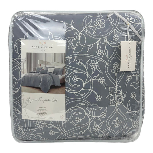 Comforter Sl Home Fashion Harlow 8 Piezas Gris - King