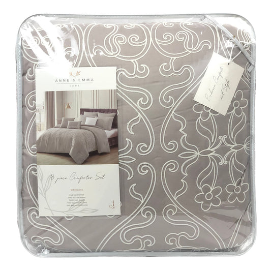 Comforter Sl Home Fashion Marcelle 8 Piezas Beige Oscuro - Queen