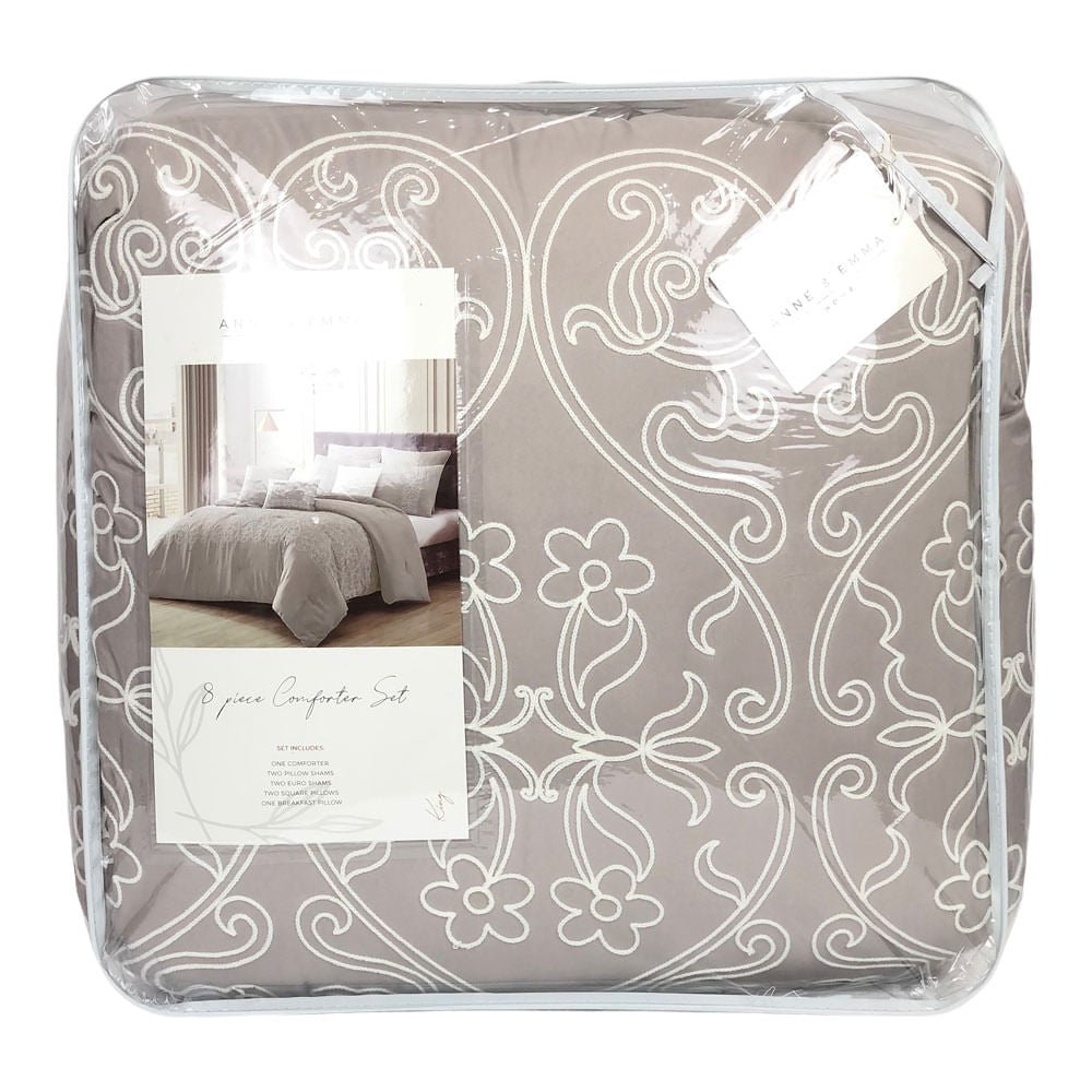 Comforter Sl Home Fashion Marcelle 8 Piezas Beige Oscuro - King