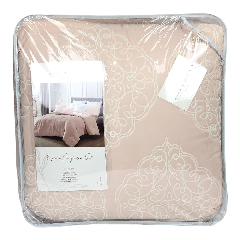Comforter Sl Home Fashion Reese 8 Piezas Trigo - Queen