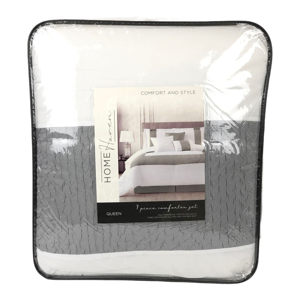 Comforter Sl Home Fashion Berdelli 7 Piezas Gris Claro - Queen