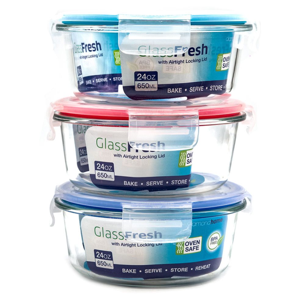 Envase de Vidrio Diamond Home Redondo 24 oz