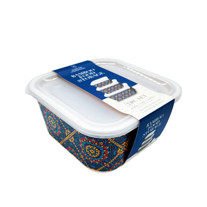 Envase Cuadrado de Bamboo Silver One Set 3 Piezas - Surtido