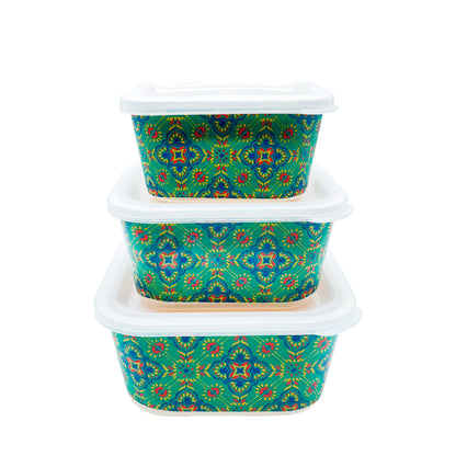 Envase Cuadrado de Bamboo Silver One Set 3 Piezas - Surtido