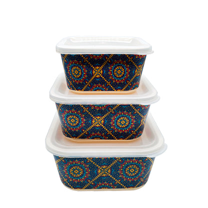 Envase Cuadrado de Bamboo Silver One Set 3 Piezas - Surtido