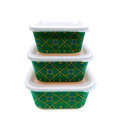 Envase Cuadrado de Bamboo Silver One Set 3 Piezas - Surtido