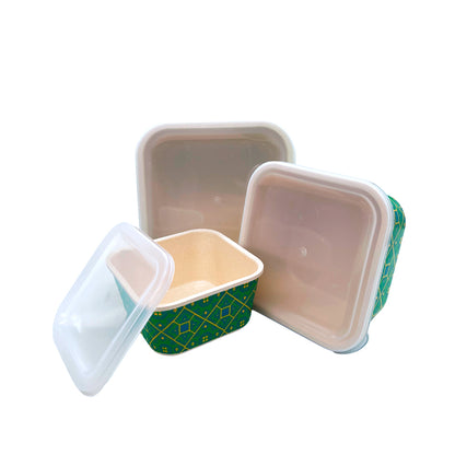 Envase Cuadrado de Bamboo Silver One Set 3 Piezas - Surtido