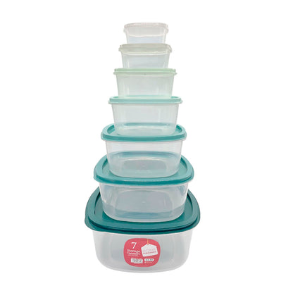 Envases Plástico Home Elegance / Cuadrado / Set 7 Piezas / Surtidas