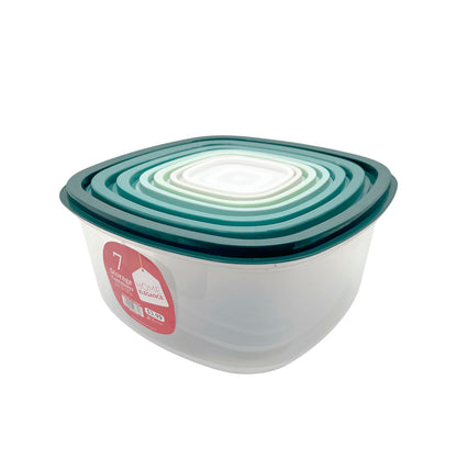 Envases Plástico Home Elegance / Cuadrado / Set 7 Piezas / Surtidas
