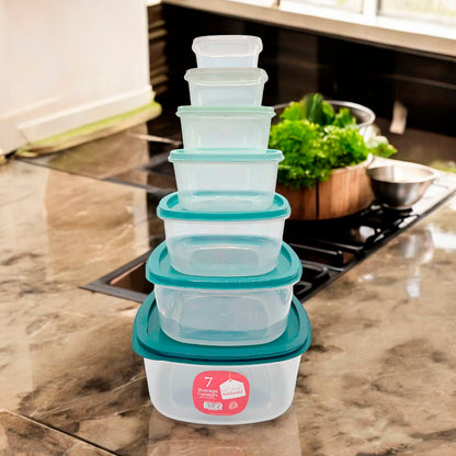 Envases Plástico Home Elegance / Cuadrado / Set 7 Piezas / Surtidas