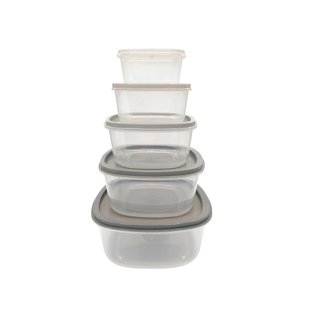 Envases Plástico Home Elegance / Cuadrado / Set 5 Piezas / Surtidas