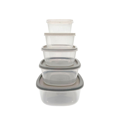 Envases Plástico Home Elegance / Cuadrado / Set 5 Piezas / Surtidas