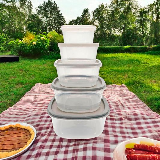 Envases Plástico Home Elegance / Cuadrado / Set 5 Piezas / Surtidas