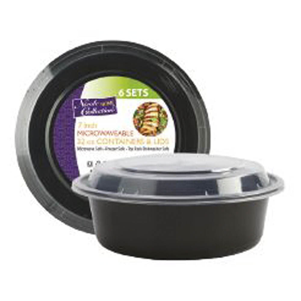 Envase Desechable Lillian 32 oz Con Tapa Rectangular de 6 Piezas