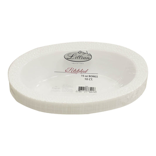 Bowls Desechables Lillian Plástico Ovalado 15 oz de 10 Piezas