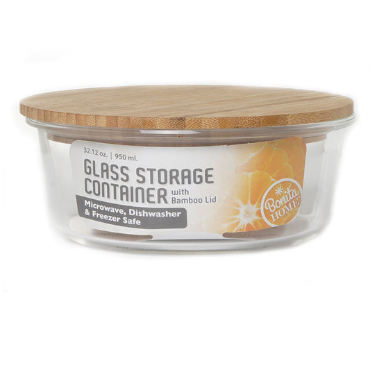 Envase de Vidrio 26 California Con Tapa Bamboo 32.12 oz