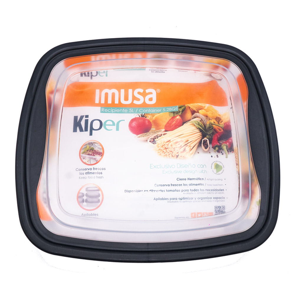 Envase Kuiper Imusa de Plástico Cuadrado de 5 L