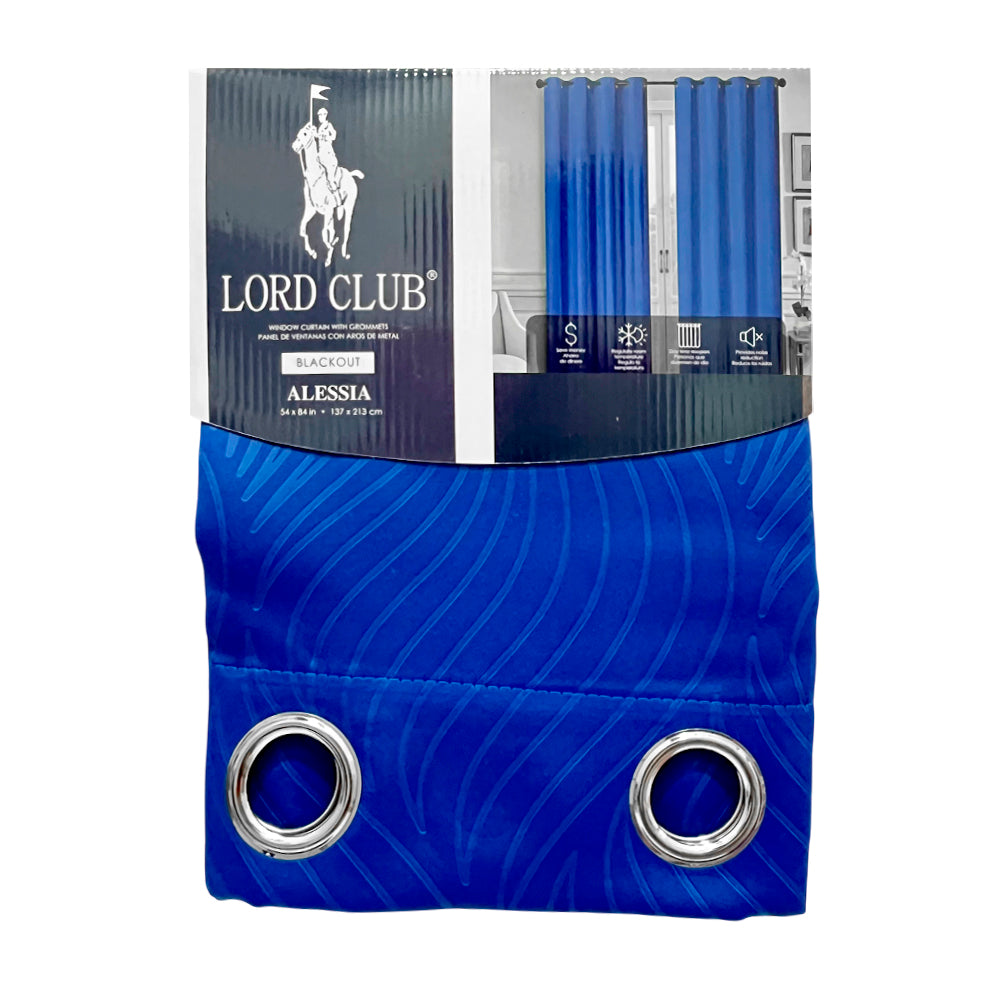 Cortina Alessia Blue / Lord Club / Blackout con Aros / 54" x 84"