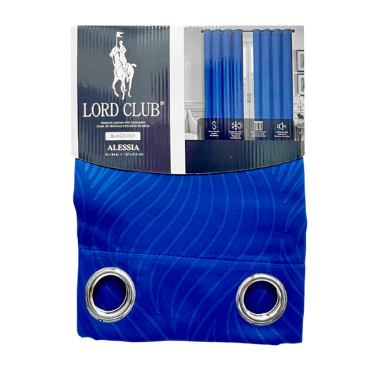 Cortina Alessia Blue / Lord Club / Blackout con Aros / 54" x 84"