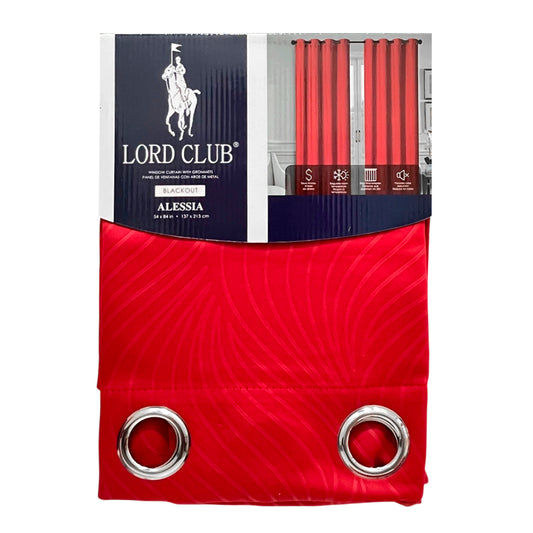 Cortina Alessia Red / Lord Club / Blackout con Aros / 54" x 84"