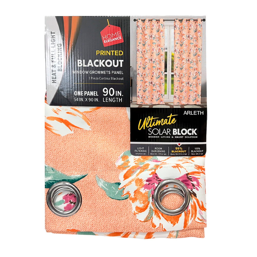 Cortina Arleth 52" x 90" Blackout Naranja / Home Elegance