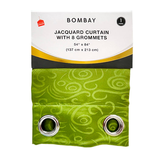 Cortina Bombay / Home Elegance / Green con Aros / 54" x 84"