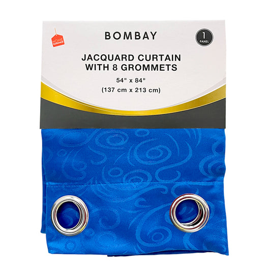 Cortina Bombay / Home Elegance / Blue con Aros / 54" x 84"