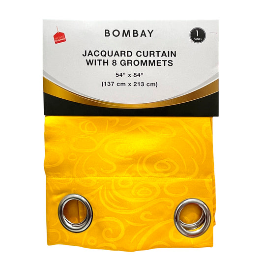 Cortina Bombay / Home Elegance / Yellow con Aros / 54" x 84"