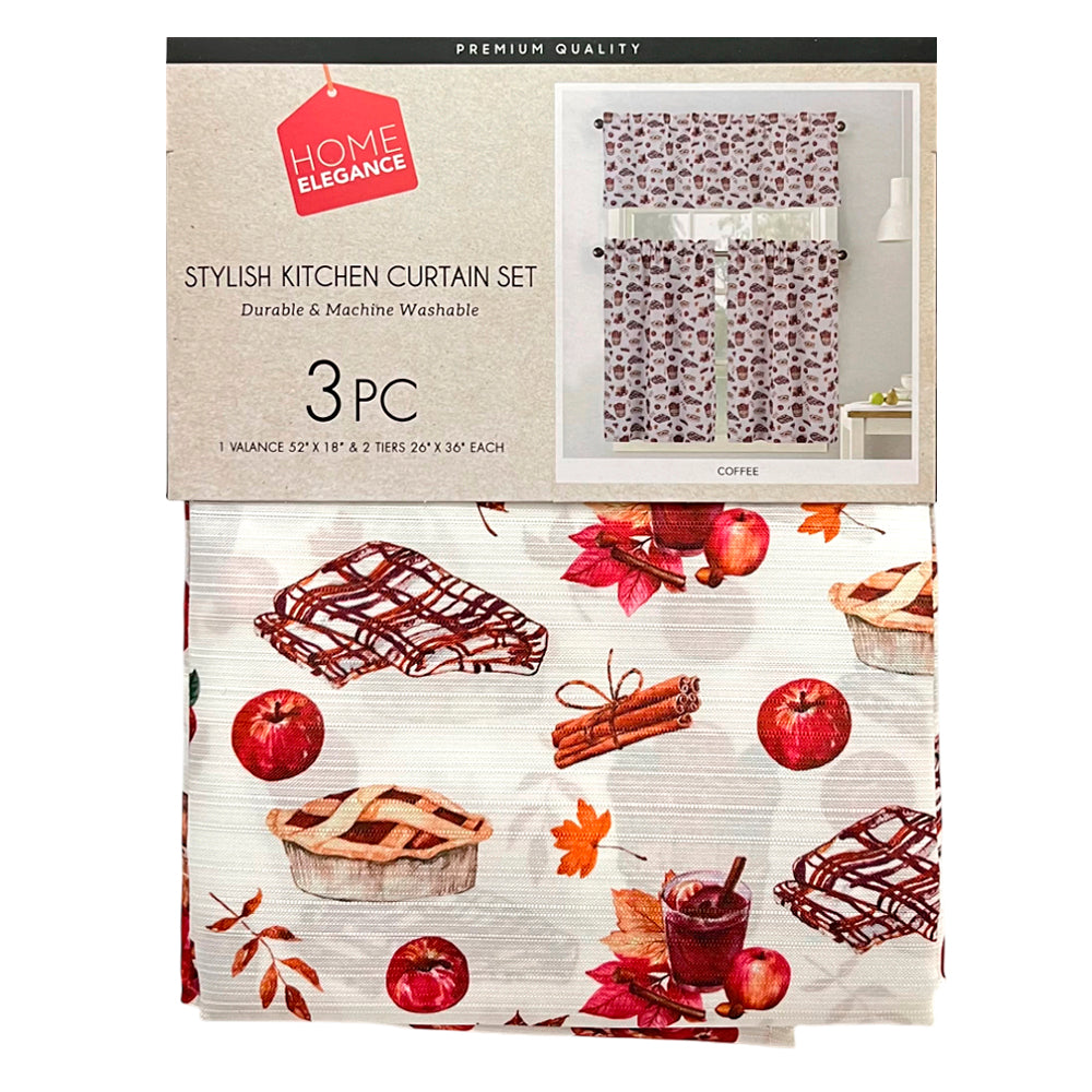 Cortina de Cocina / Home Elegance / Estampada Apples2