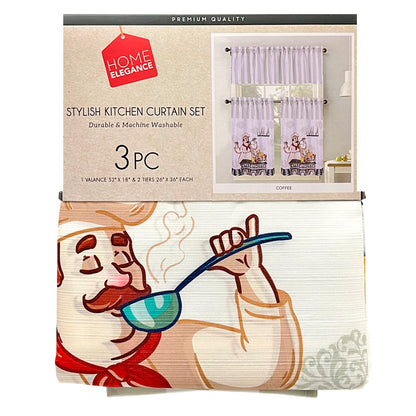 Cortina de Cocina / Home Elegance / Estampada Chef2