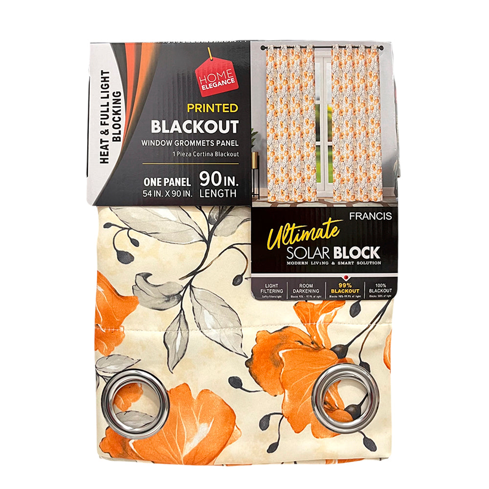 Cortina Francis 52" x 90" Blackout Naranja / Home Elegance