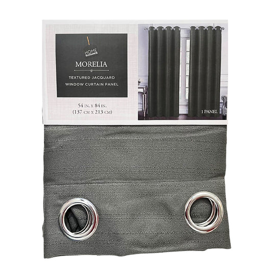 Cortina Morelia Home Elegance / Charcoal con Aros – 54" x 84"