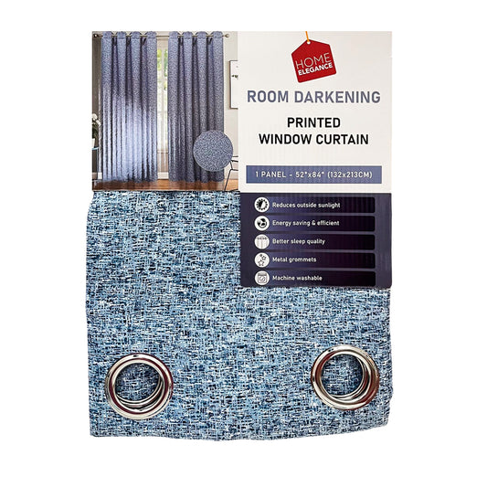 Cortina Jacquard Home Elegance / Azul con Aros – 54" x 84"