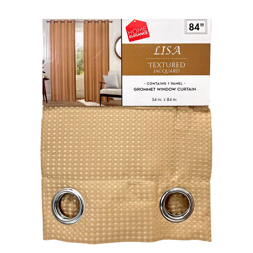 Cortina Lisa 54" x 84" Jacquard Dorada / Home Elegance