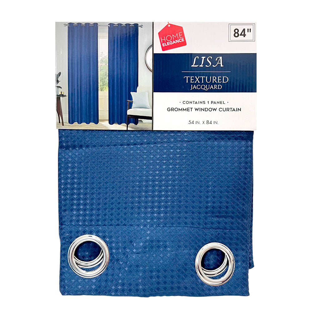 Cortina Lisa 54" x 84" Jacquard Azul Navy / Home Elegance